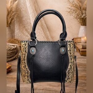 NWOT Trinity Ranch - Floral Tooled Concho Handbag with Crossbody Strap 🌅🌵